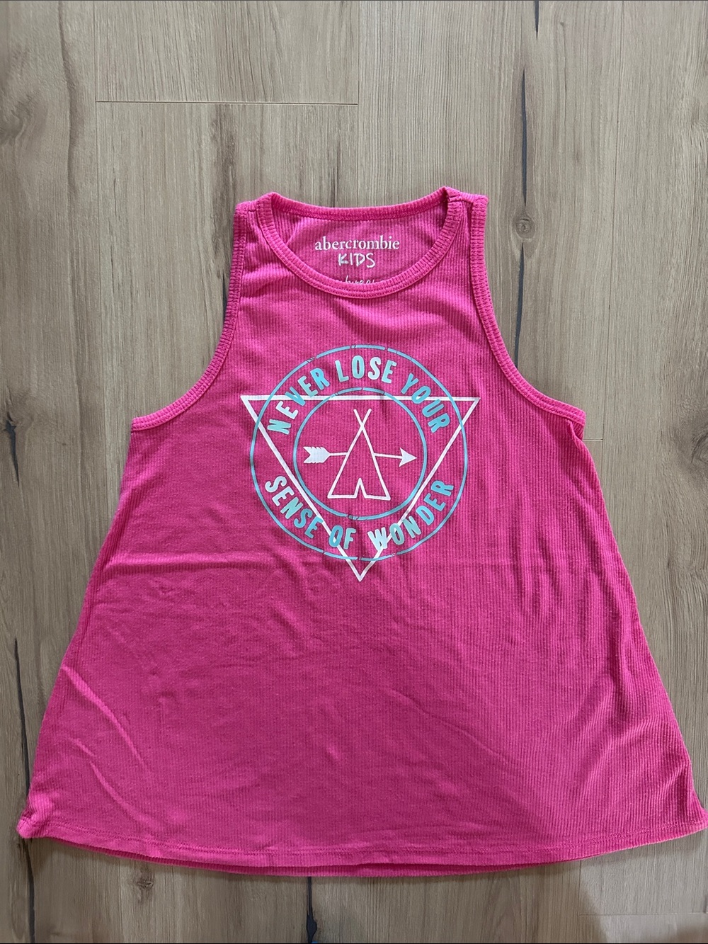 Abercrombie Kids Pink Graphic Tank - "Never Lose Your Sense of Wonder"